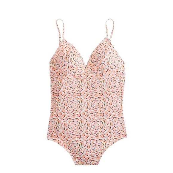 J. Crew Poppy Print One Piece Swimsuit - Picture 1 of 6